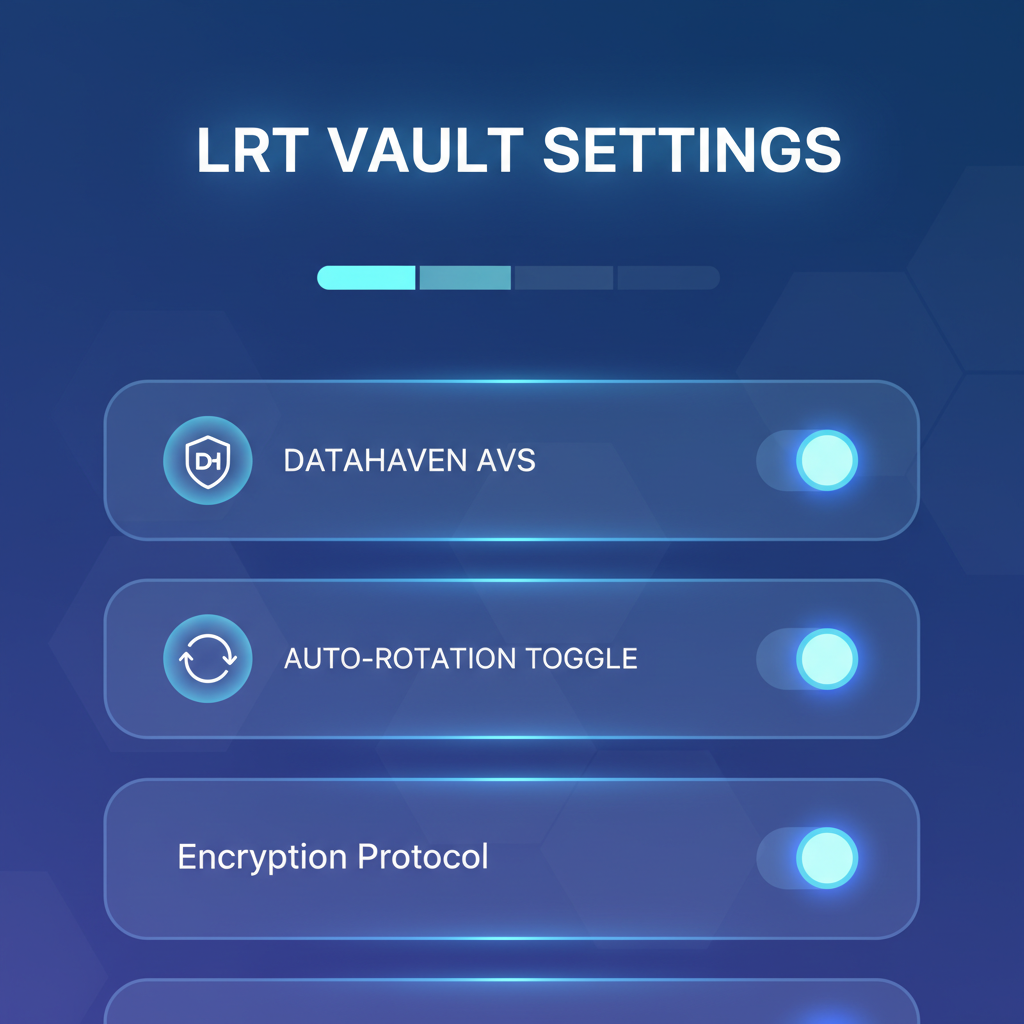 lrt vault settings enable datahaven avs auto rotation toggle glowing ui
