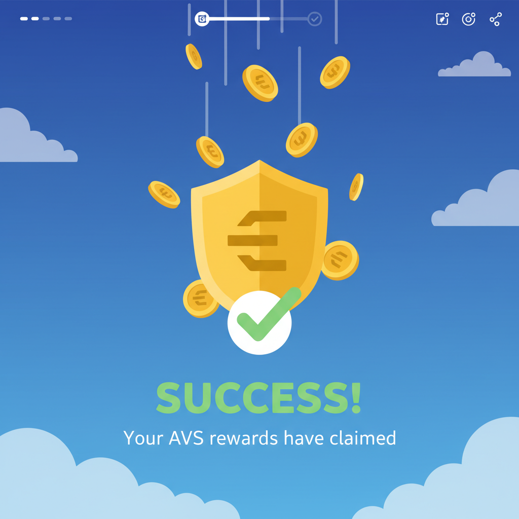 claim eigenlayer avs rewards screen success animation golden coins raining